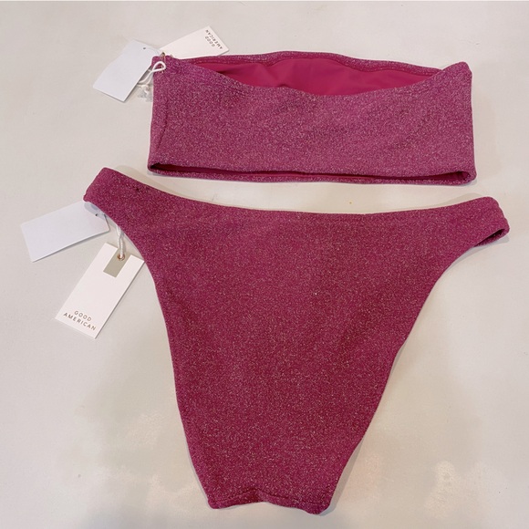 NWT Good American Sparkle Better Bank Bikini Set - Picture 5 of 7